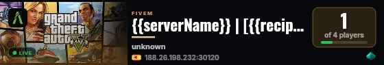 {{serverName}} | [{{recipeName}}] live status badge