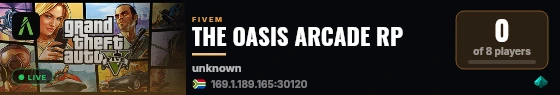 THE OASIS ARCADE RP live status badge