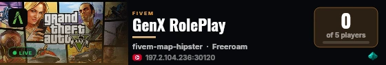 GenX RolePlay live status badge