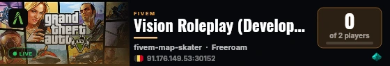 Vision Roleplay (Development) live status badge