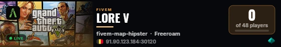 LORE V live status badge