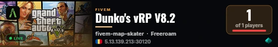 Dunko's vRP V8.2 live status badge