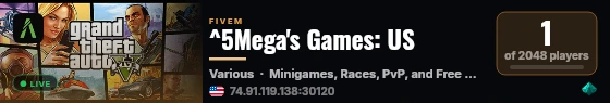 ^5Mega's Games: US live status badge