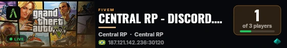 CENTRAL RP - DISCORD.GG/CENTRALRP live status badge