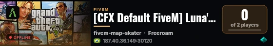 [CFX Default FiveM] Luna's server live status badge
