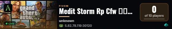 Medit Storm Rp Cfw سيرفر الحياة الواقعية live status badge