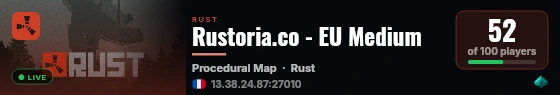 Rustoria.co - EU Medium live status badge