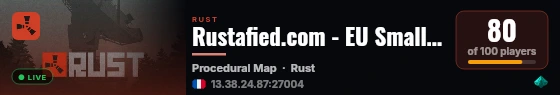 Rustafied.com - EU Small | JUST WIPED 28.08 live status badge