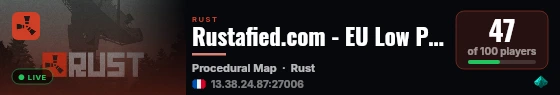 Rustafied.com - EU Low Pop | JUST WIPED 28.08 live status badge