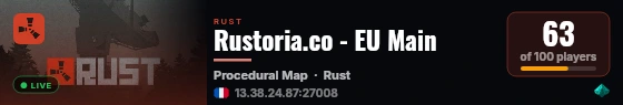 Rustoria.co - EU Main live status badge