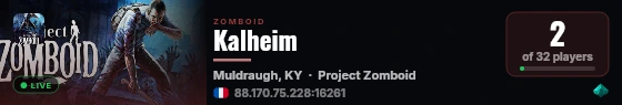 Kalheim live status badge
