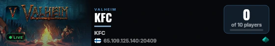 KFC live status badge
