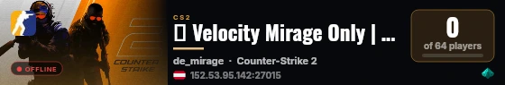 ★ Velocity Mirage Only | EU-Balkan ★ live status badge