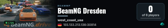 BeamNG Dresden live status badge