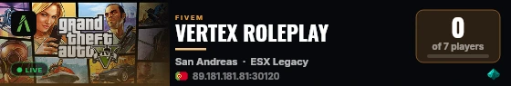 VERTEX ROLEPLAY live status badge