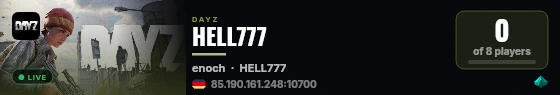 HELL777 live status badge