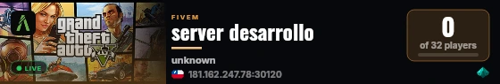server desarrollo live status badge
