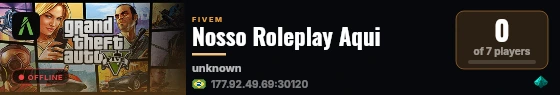 Nosso Roleplay Aqui live status badge