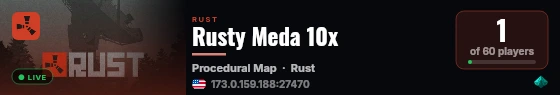 Rusty Meda 10x live status badge