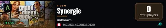 Synergie live status badge