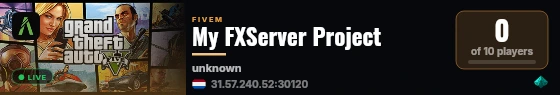 My FXServer Project live status badge
