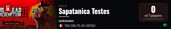 Sapatanica Testes live status badge