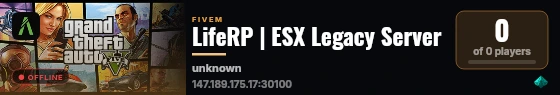 LifeRP | ESX Legacy Server live status badge