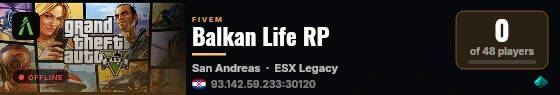 Balkan Life RP live status badge