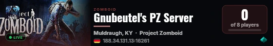 Gnubeutel's PZ Server live status badge