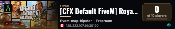 [CFX Default FiveM] Royal Dev Server live status badge