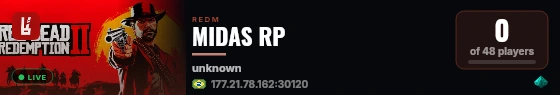 MIDAS RP live status badge