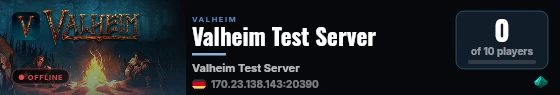 Valheim Test Server live status badge