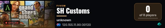 SH Customs live status badge