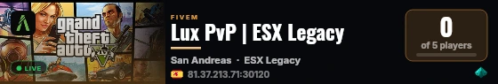 Lux PvP | ESX Legacy live status badge