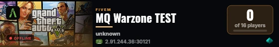 MQ Warzone TEST live status badge