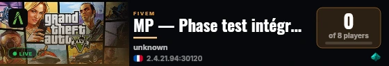 MP — Phase test intégration locale live status badge