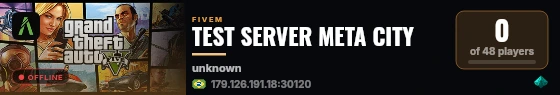 TEST SERVER META CITY live status badge