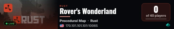 Rover's Wonderland live status badge