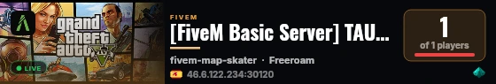 [FiveM Basic Server] TAURO PEDS live status badge