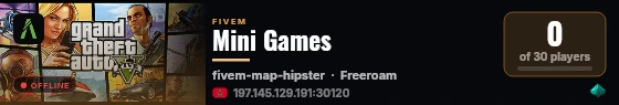 Mini Games live status badge