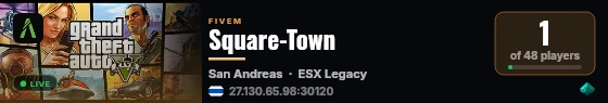 [FiveM Basic Server] Square-Town live status badge