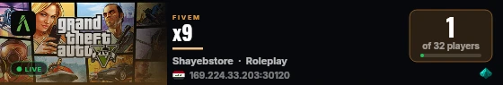 x9 live status badge