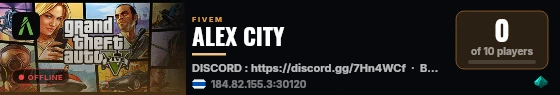 ALEX CITY live status badge