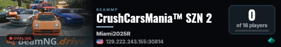 CrushCarsMania™ SZN 2 live status badge