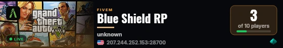 Blue Shield RP live status badge