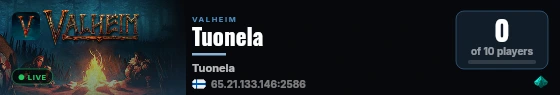 Tuonela live status badge