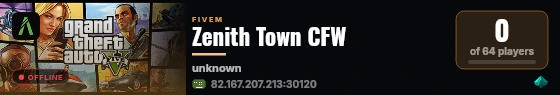 Zenith Town CFW live status badge