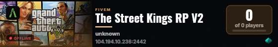 The Street Kings RP V2 live status badge