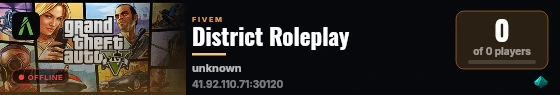 District Roleplay live status badge