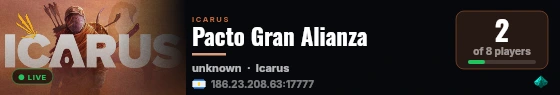 Pacto Gran Alianza live status badge